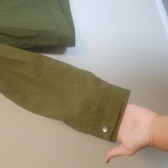 NWT Ouigi Theodore Olive Green Snap Front Lightweight Shirt Jacket Size Large - Picture 4 of 14